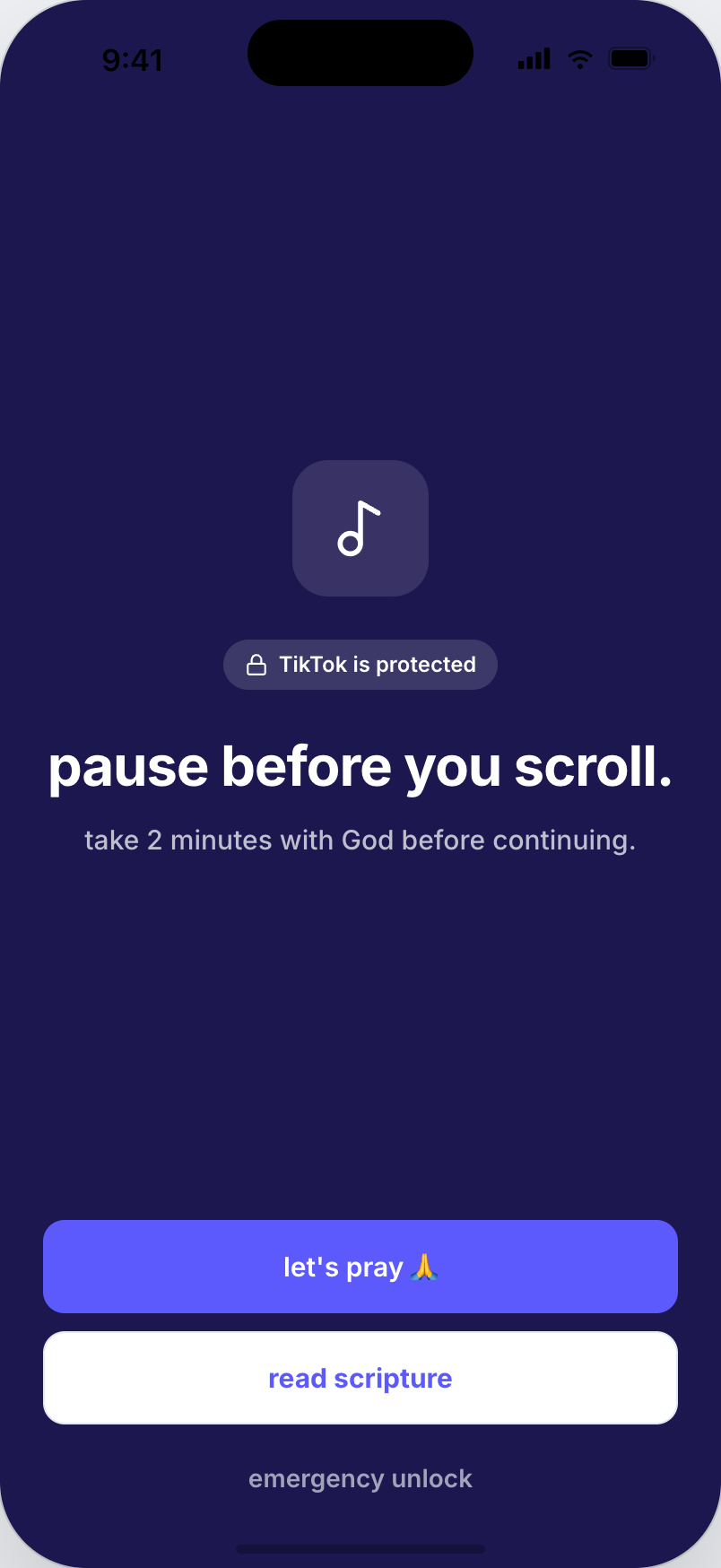 First Seek's original pause before you scroll screen